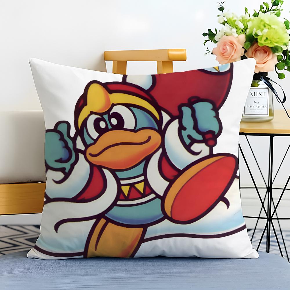 KKing Dedede Cushion Cover Washable Linen Pillowcase Soft  for Sofa Bed Cozy Home Room Decor