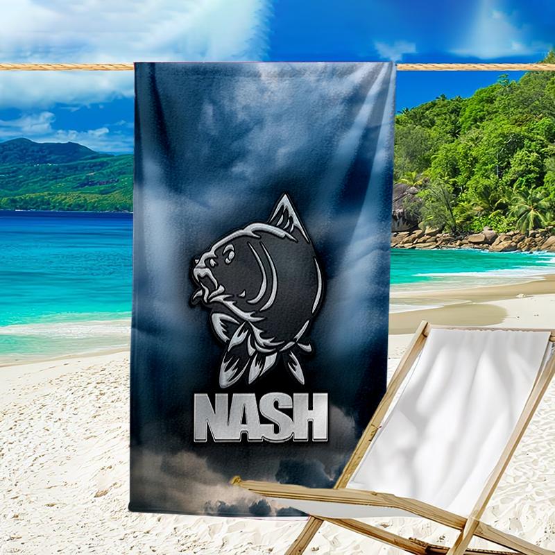proof beach towel with a Nash Tackle1 pattern - soft,absorbent,quick-drying,machine washable - perfect for swimming,camping,bathing