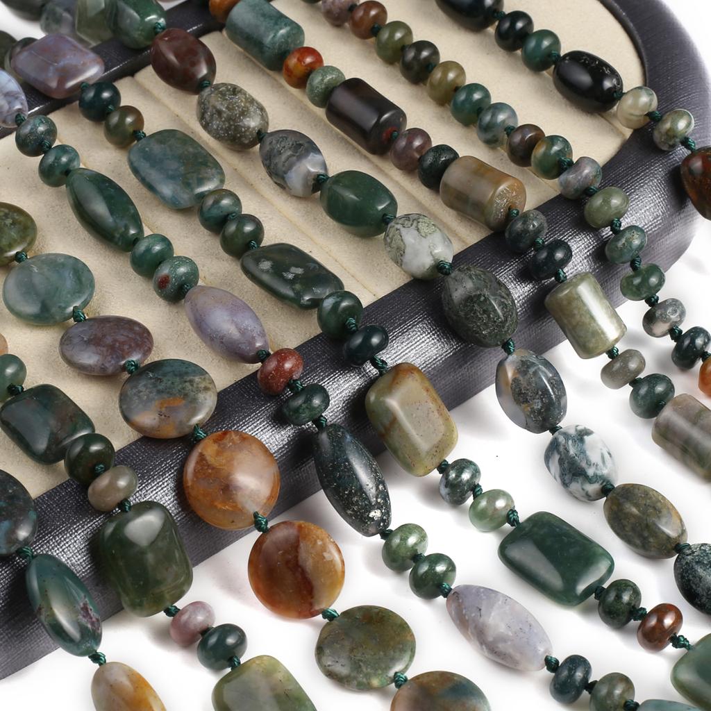 Indian Women Natural Stone Necklace Agates Necklace Irregular Beads Charms For Birthday Gift Length 45 Cm