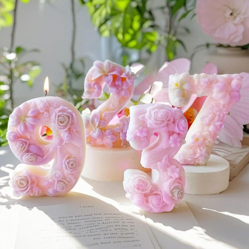 Многоразовая силиконовая форма для свечей с цифрами для взрослых и детей, для рукоделия, термостойкая, легко извлекаемая