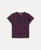 MIXXO Вязаный топ с коротким рукавом, открытым воротником и пуговицами_Miwkag624T