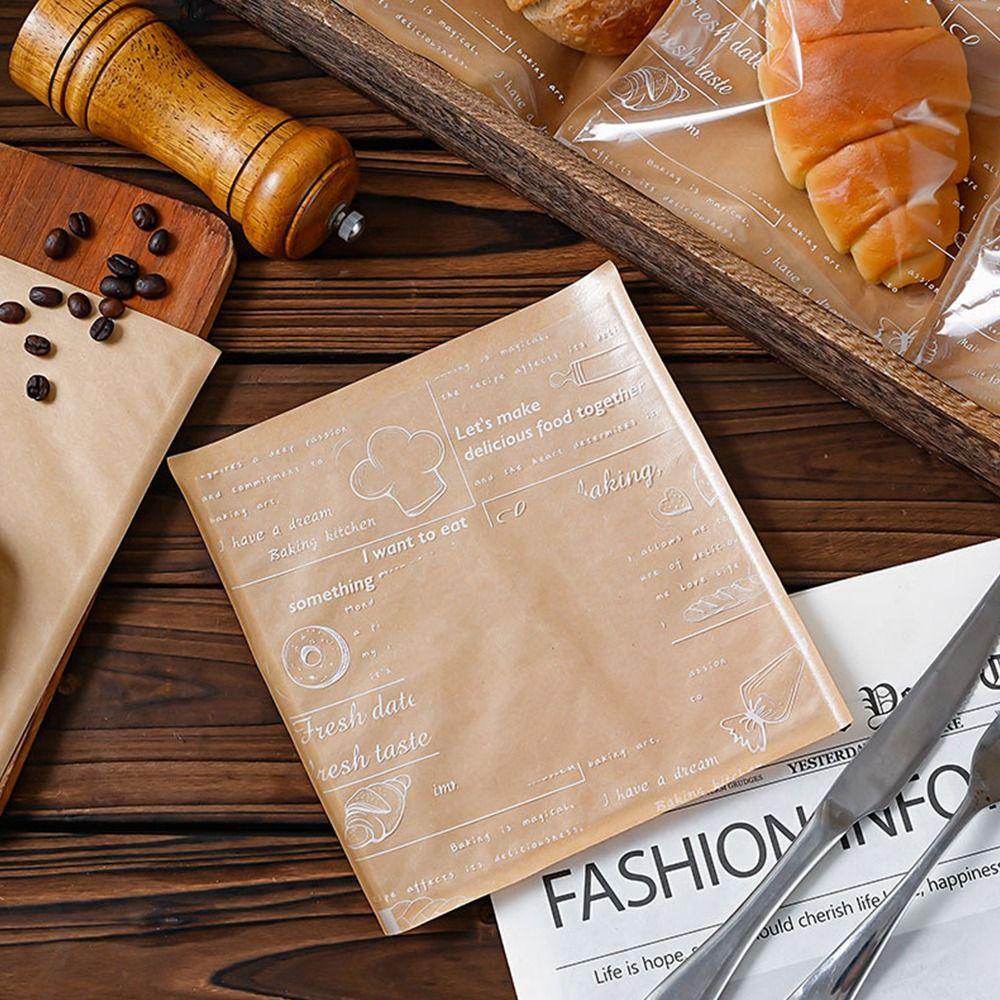 100 шт. Пакет для упаковки пищевых продуктов с мультяшным рисунком, термостойкий пакет, пакет для тостов, пончиков, бейглов