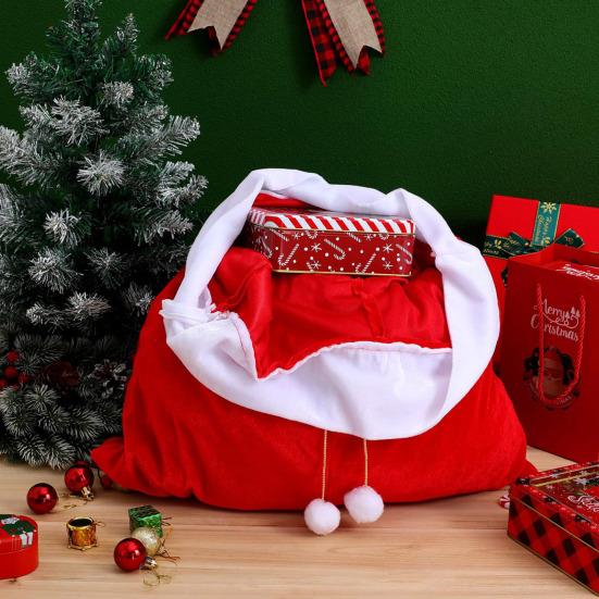 Большие подарочные мешки на Рождество, мешочек на завязках для мешка Санты, для хранения конфет и подарков, праздничный