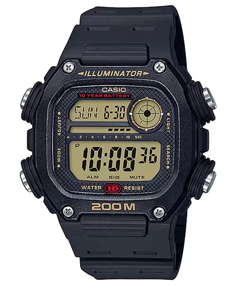 Casio Standard Digital Watch Black Gold LCD Overseas Model DW-291H-9AV Men's [Item]