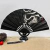 8 Inch Chinese Japanese Silk Folding Fan Classical Dance Fan with Tassel Vintage Art Craft Gift for Home Decoration