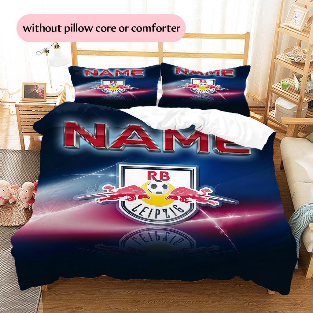 Custom Name RB Leipzig Pattern Bedding Quilt Set Home Decoration Gift (1 * duvet cover + 2 * pillowcase without core)