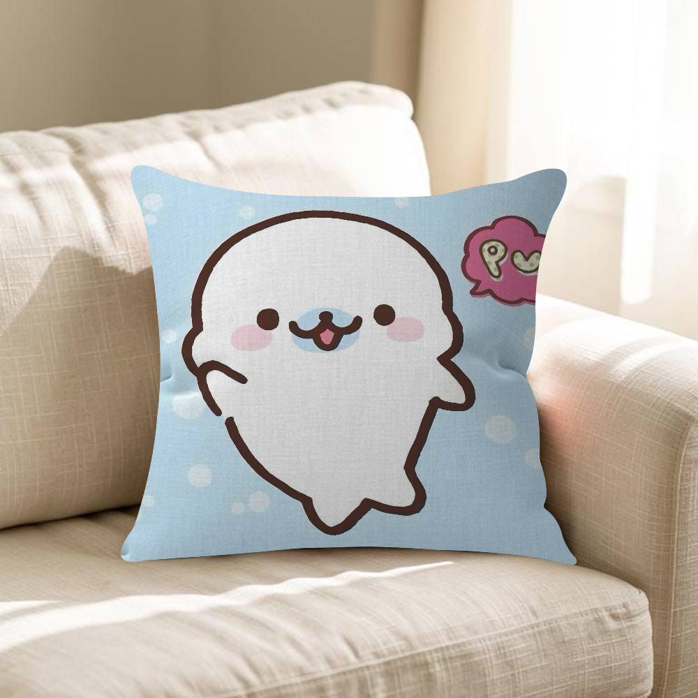CUTE MMamegoma Seal Anime Pillow Cover Sofa Cushion Cover Home Room Decoration Children Gift