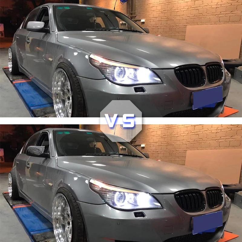 2 шт., черные крышки бокового зеркала заднего вида из углеродного волокна для BMW 5 серии E60 E61 E63 E64 2004-2008 520i 525i 528i 528xi 530i