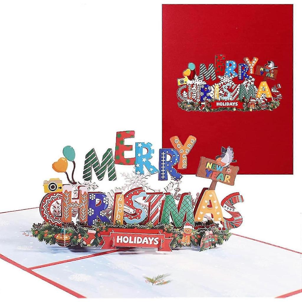 3d Pop Up Card Christmas Card, Beautiful Santa Claus Greeting Card With Envelope(merry Christmas) - jjS