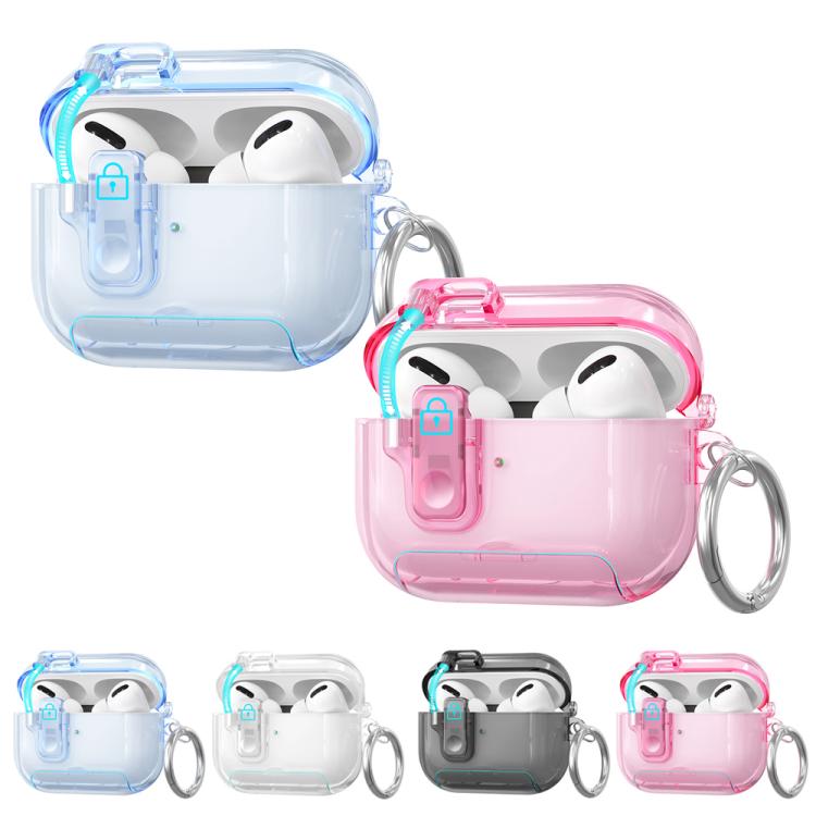 Для AirPods Pro 2 XDcase Прозрачный ТПУ Автоматически Открывающийся Чехол для Наушников с Держателем