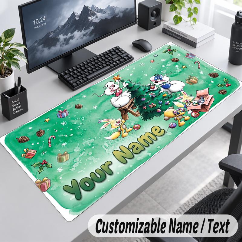 Custom Name Text Mouse Pad Diddl Personalized Desk Pad For Work And Gaming