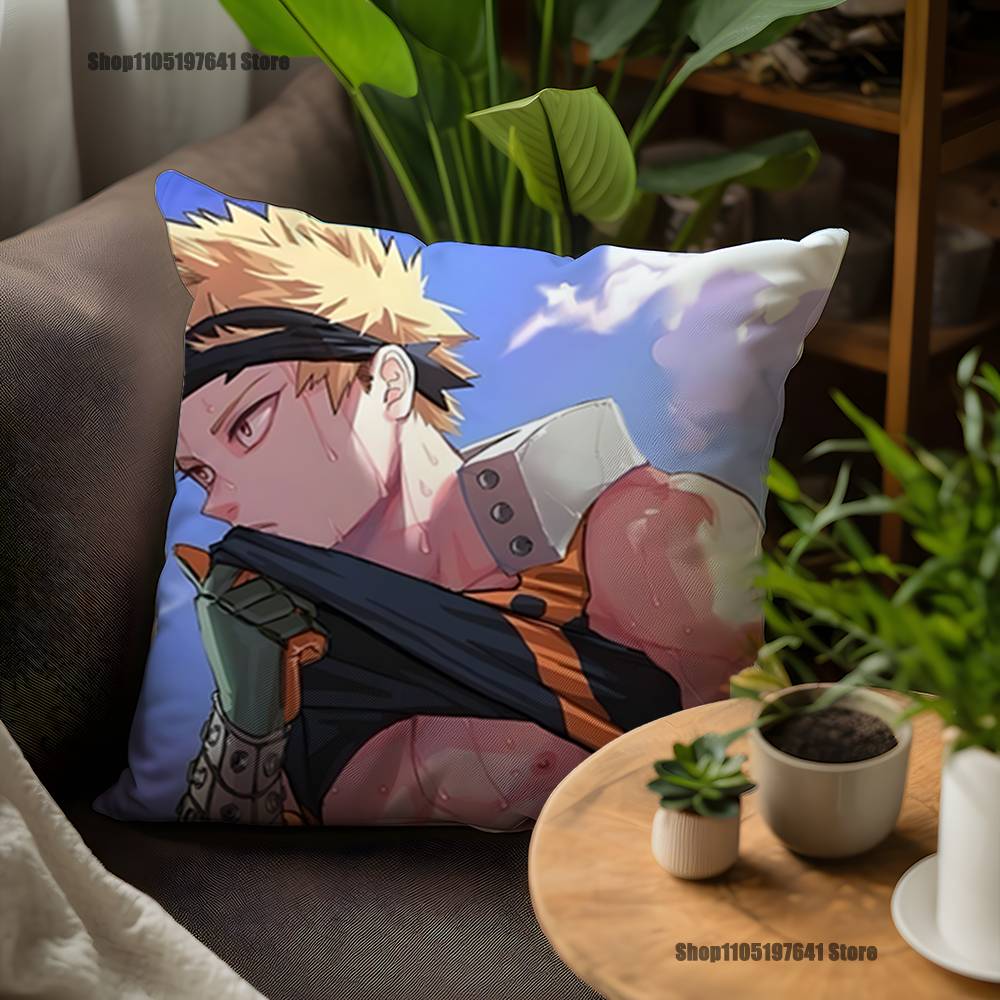 H-Hero Katsuki B-Bakugos Pillow Case For Sofa Decor Car Office Room Printing Cushion Cover Decorations And Protector