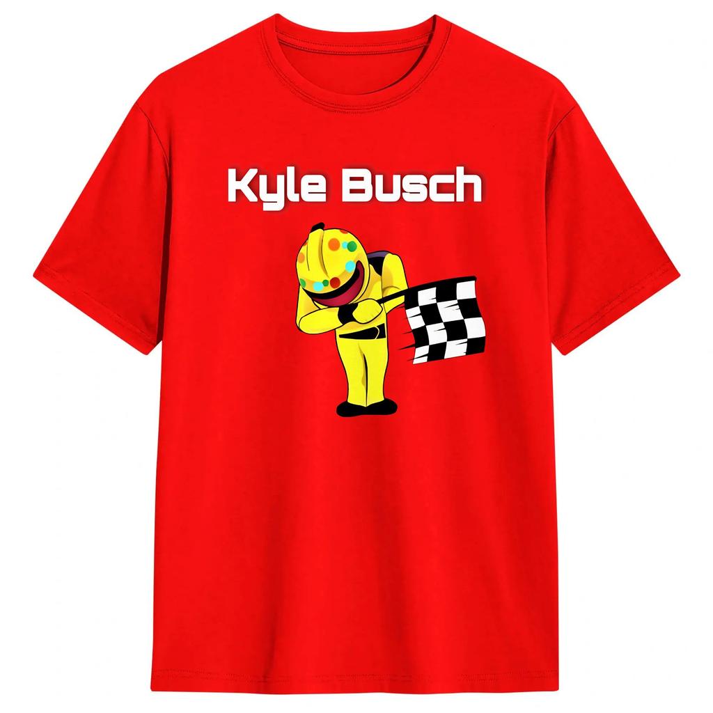 Novelty Kyle Busch Rowdy TShirt for Unisex Round Collar Cotton T Shirt Short Sleeve Tee Shirt Gift Idea Clothing