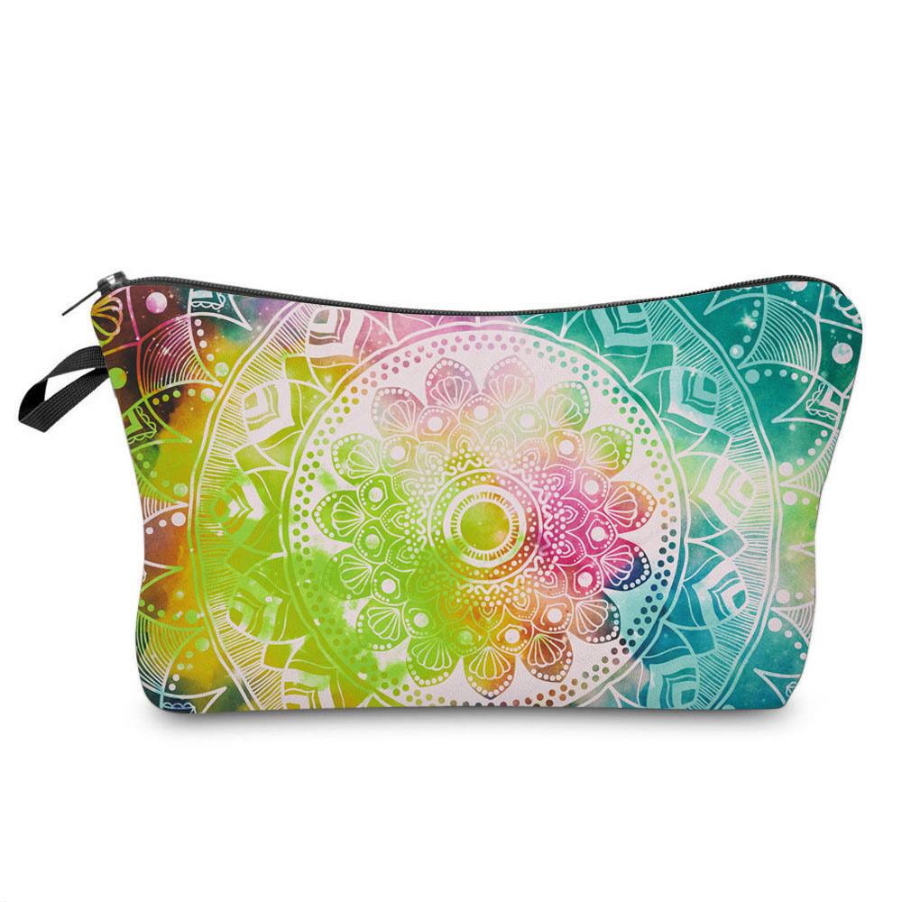 Bag Makeup Mandala Printed Multi Functional Portable Travel Storage Pouch Wash