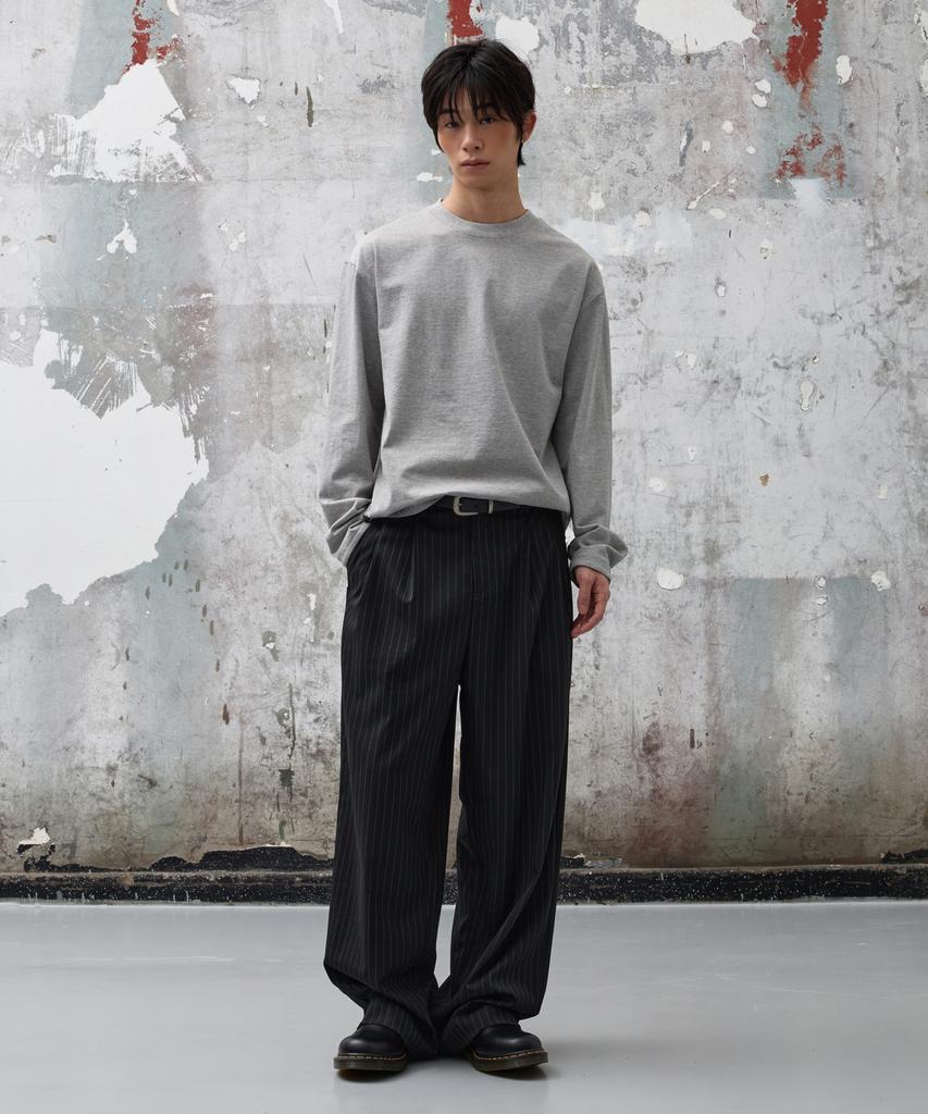 AGOD Strap Banding Wide Slacks [Black Stripe]