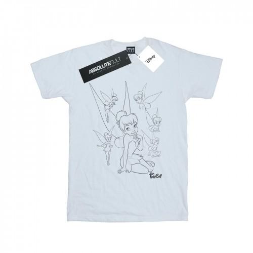Disney Womens/Ladies Tinker Bell Collage Sketch Cotton Boyfriend T-Shirt