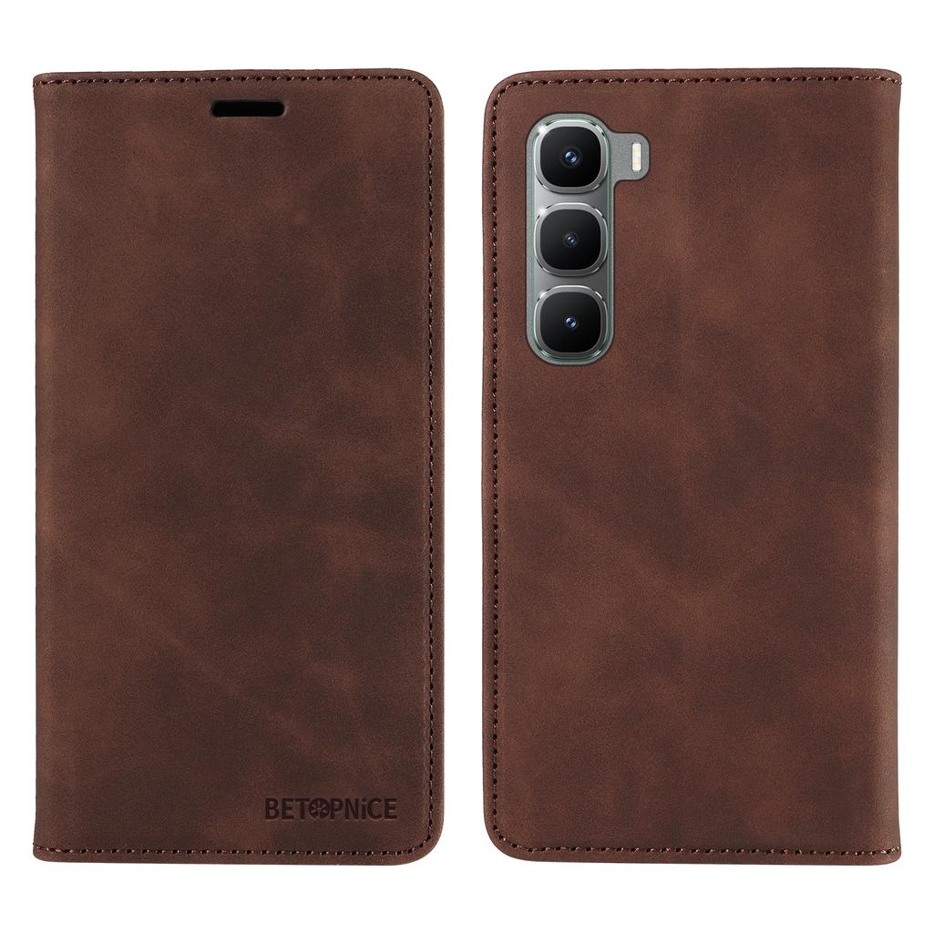 Чехол-кошелек BETOPNICE с магнитной застежкой и RFID-блокировкой, подставкой, из кожи для Infinix Hot 60 Pro 4G