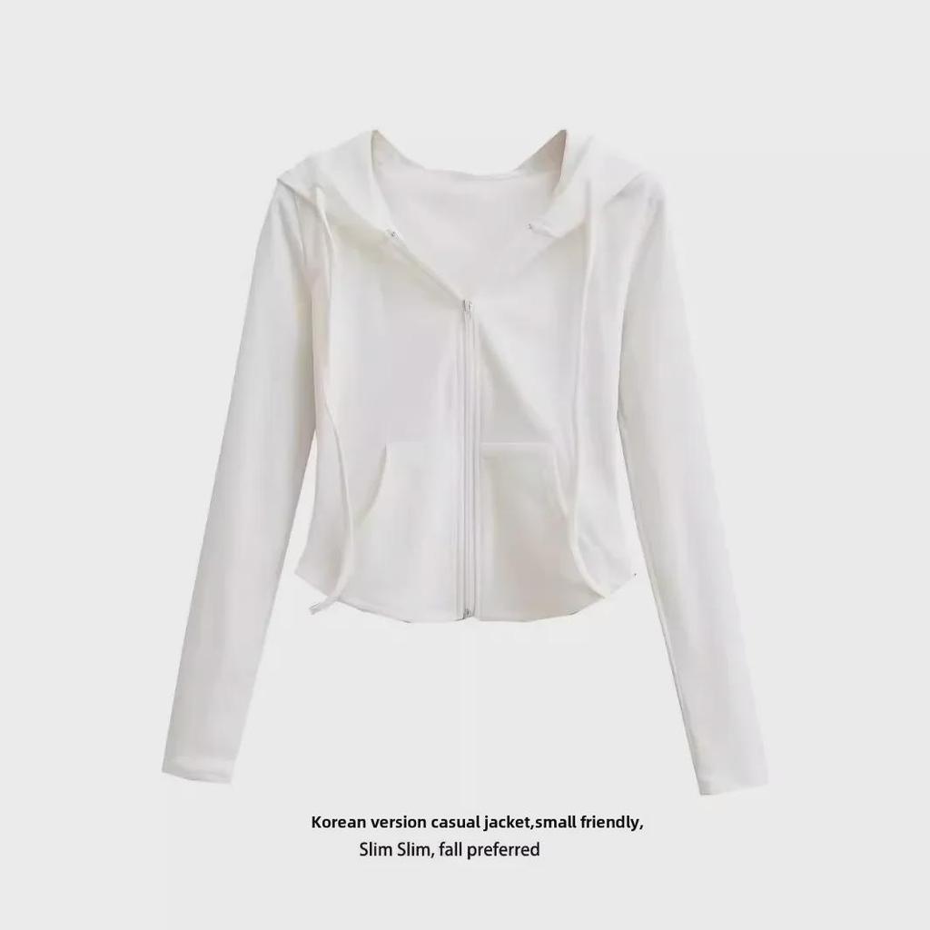 «Женский кардиган 2024 года из немецкого бархата облегающего кроя с капюшоном: Модный стиль для горячих девушек на осень/зиму