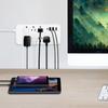 12-в-1   Удлинитель-сетевой фильтр Плоская вилка Сетевой фильтр с   Шнуром 8 розеток и 3 USB и 1   Порт 1700 Дж Крепление на стену Настольный P