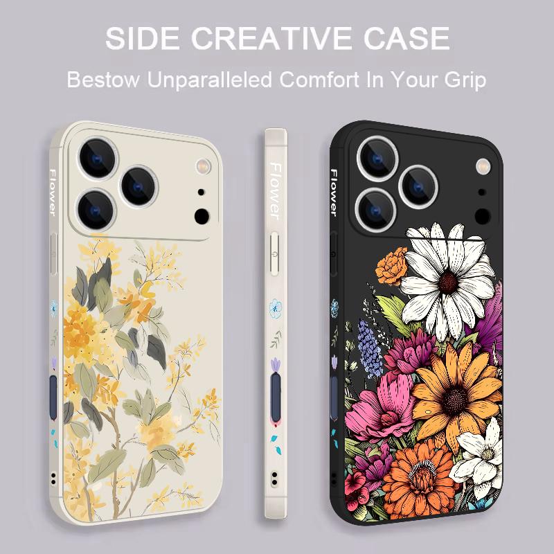Чехол-шнурок INS с принтом подсолнуха для iPhone 17 Pro Max iPhone 16 15 14 13 Pro Max 11 16E 17E Мягкий силиконовый задний чехол для телефона