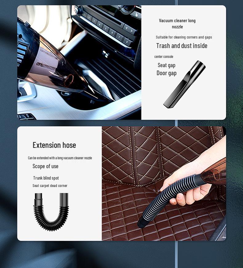 Беспроводной ручной пылесос для автомобиля и дома - Высокая мощность, Портативный, Двойного назначения