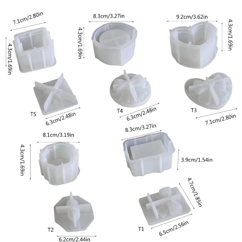 Набор форм для поделок из смолы своими руками, органайзеры для украшений, силиконовые формы для подарочных коробок для домашнего декора и подарочная коробка для хранения с крышкой