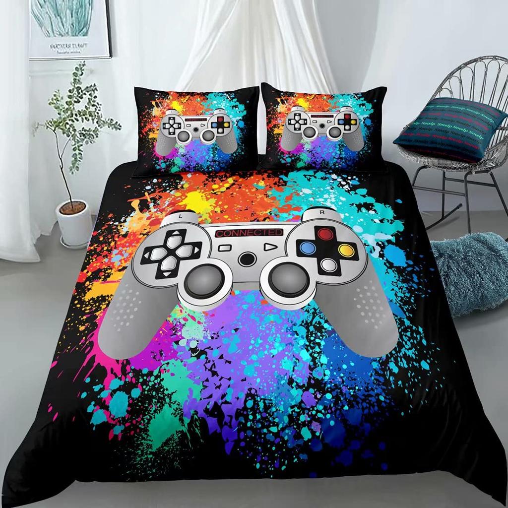 Современные тенденции технологий Геймерский комплект постельного белья для взрослых и детей Геймпад Одеяло/Пододеяльник Хиппи Скандинавский полиэстер Одеяло Покрывало