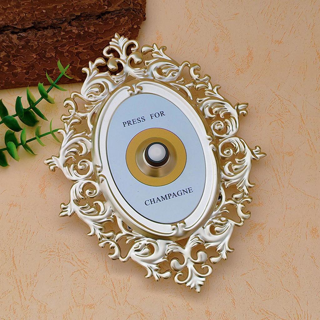 Винтажная декоративная кнопка дверного звонка, дверной звонок, украшение в стиле шампанского, настенная табличка, орнамент, прост в использовании