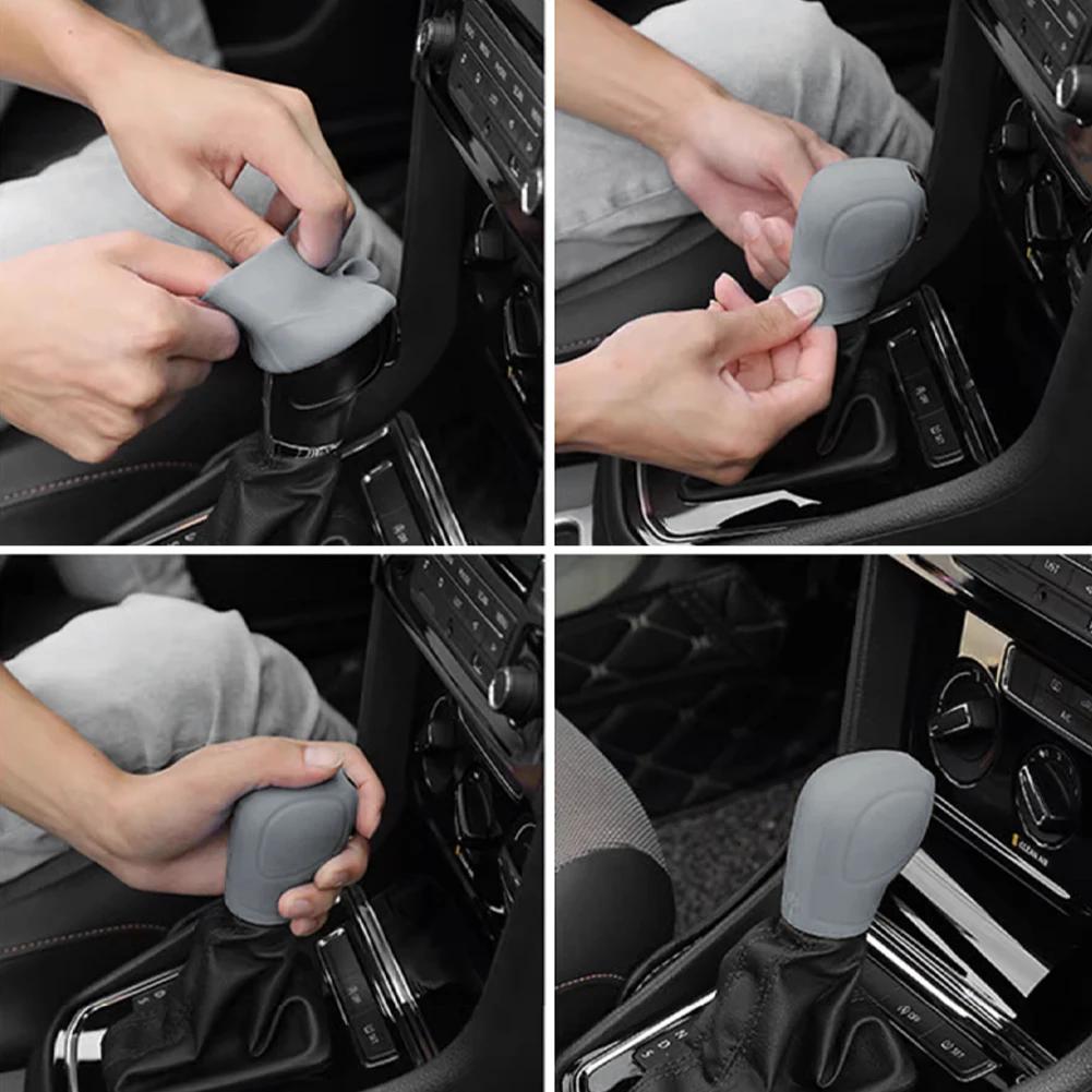 1Pc Car Manual Automatic Auto Silicone Gear Shift Knob Cover Non Slip Lever Shifter Knobs Case Protector Bump Stick Jarket