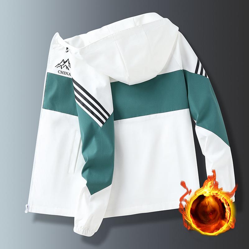 Куртка с капюшоном мужская весна-осень корейский стиль свободная цветная куртка для спорта на открытом воздухе модная повседневная куртка мужская одежда