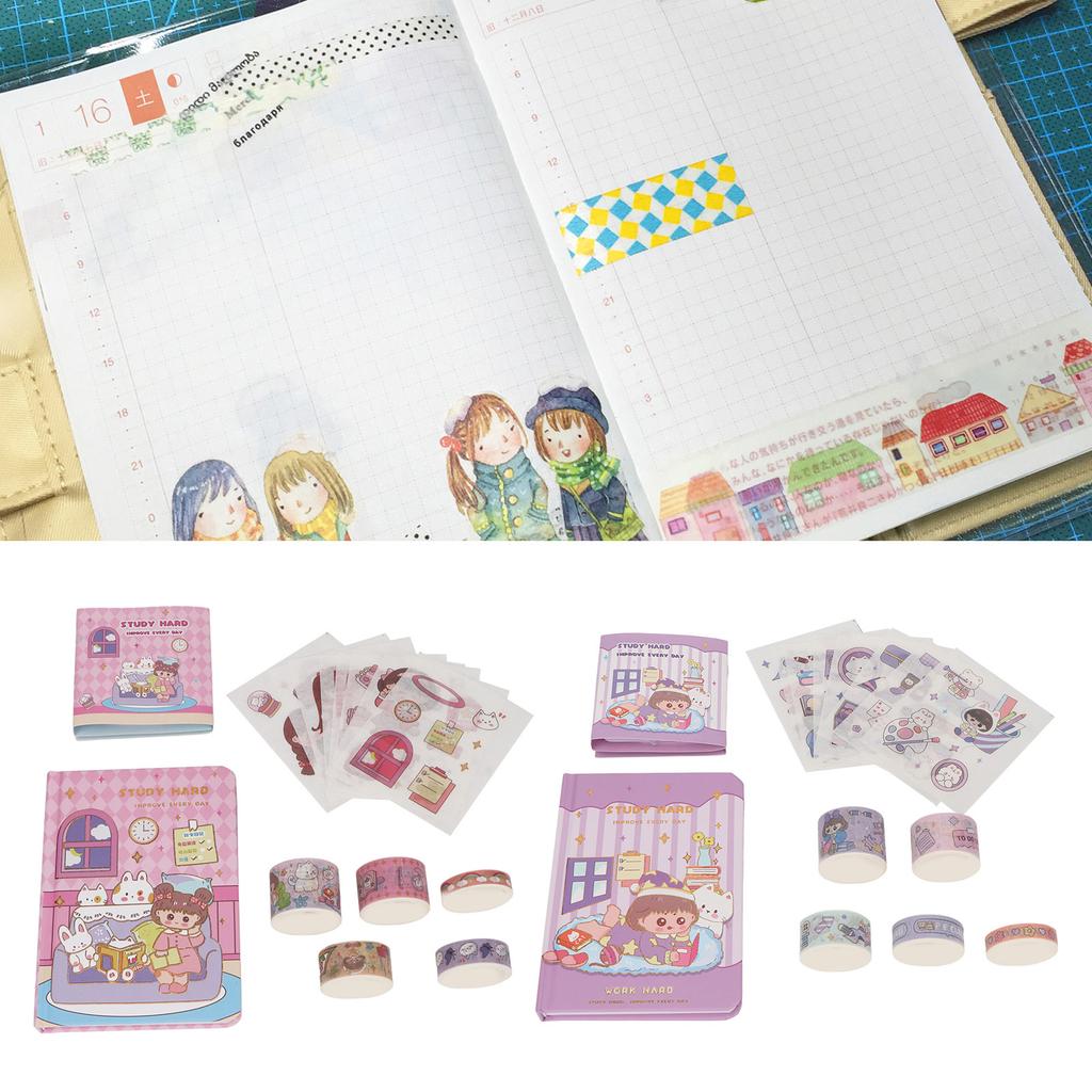 Набор наклеек из японской бумаги, симпатичные мультяшные прозрачные печатные художественные наклейки для конверта-дневника