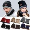 Coral Fleece Balaclava Winter Hat Beanies Unisex Hats Scarf Set Warm Wool Knitted Hat