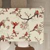 1pc Holiday Tablecloth with Red Titmouse Berry and Small Bird Pattern, Durable Polyester Material, Available In Rectangle and Square, Suitable for Hol