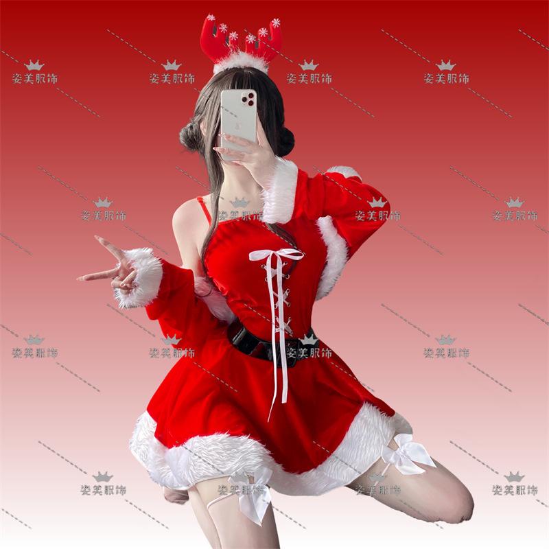 2024 Новая рождественская одежда Рождественская униформа Комплект Cos Одежда Рождественский костюм Полный комплект Санта-Клауса Хэллоуин