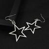 Серьги-подвески в стиле хип-хоп серебристого цвета с полой звездой для женщин, серьги-капли в стиле панк Y2K с пентаграммой и звездой, очаровательные праздничные украшения