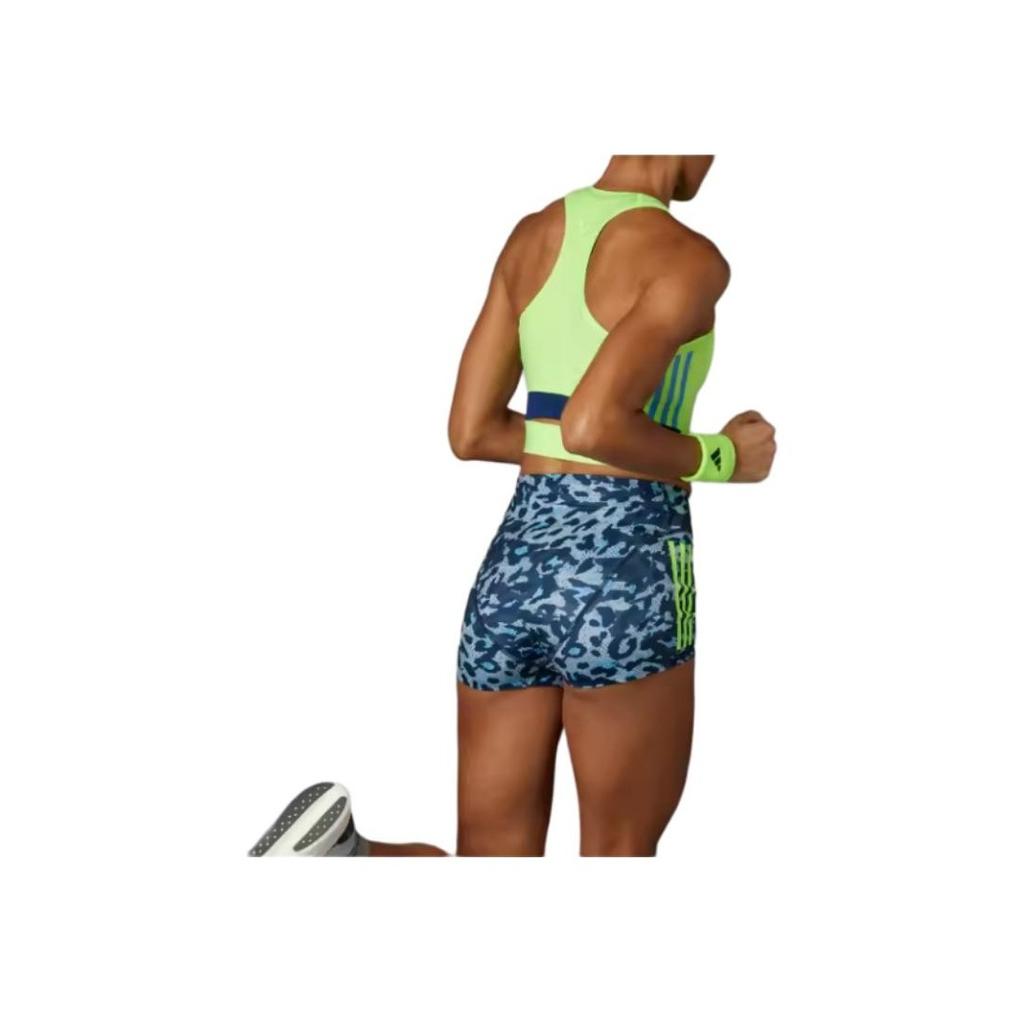 Adidas Полосатые спортивные шорты с высокой талией и эластичным поясом, женские шорты синего цвета IT5775