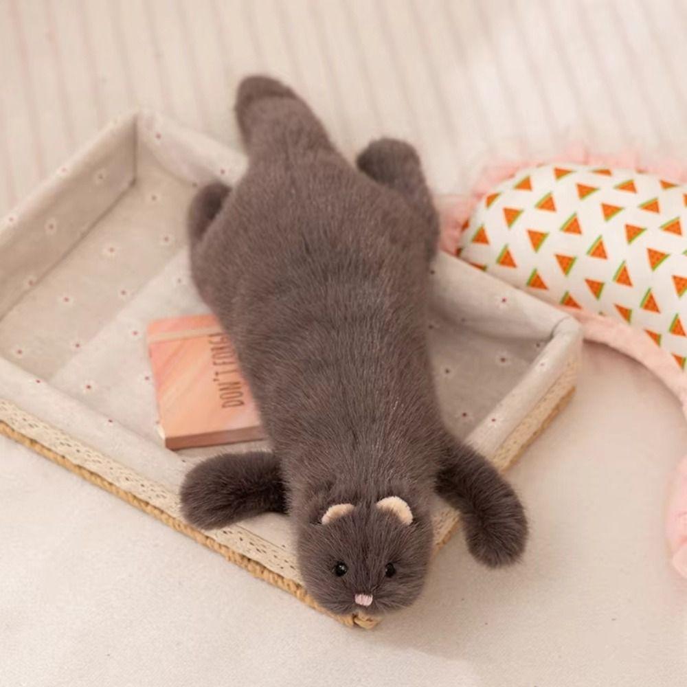 Realistic Design Plush Ferret Stuffed Toy Lifelike Appearance Ferret Stuffed Animal Kids Gift