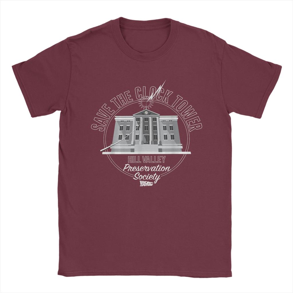 Back to The Future Hill Valley Preservation TShirt Summer 100 Cotton TShirts For Men Tee Shirt Short Sleeves Streetwear Tees