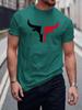 2024 New Summer Daily Casual Men's T-shirt Outdoor Street Men Fashion Short-sleeved Top 3D Bull Head Print Men's T-shirt