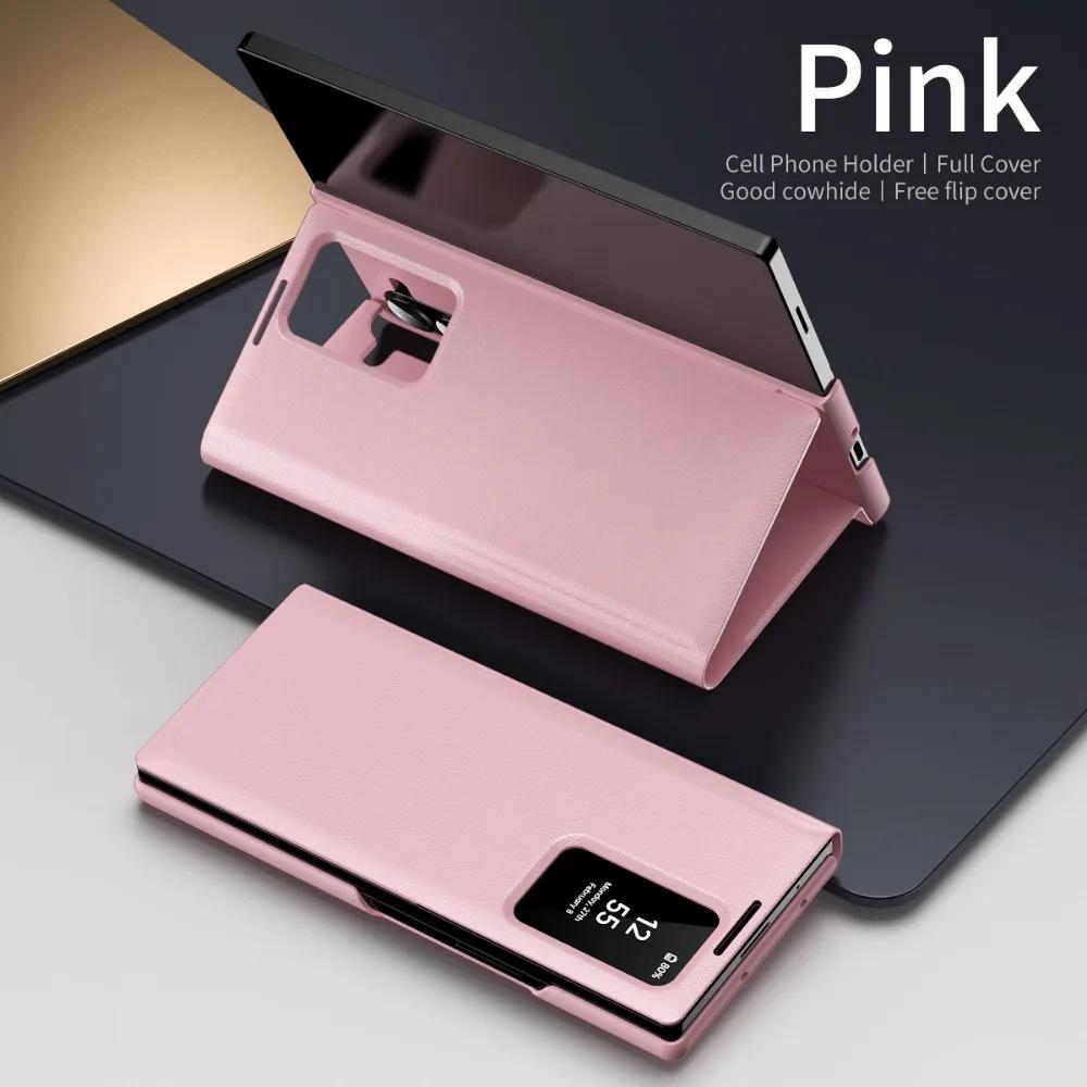 Чехол-кошелек для телефона Samsung Galaxy Z Fold 6 5 4 3 Fold6 Fold5 Fold4 Fold3 5G Smart Window Card Holder Kickstand Cover