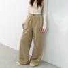 Коричневые повседневные спортивные штаны женские осенне-зимние новый дизайн с чувством высокой талии прямые на шнуровке узкие широкие штаны