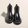 2025 Boots Women Chelsea Black Mid Ankle Flat Platform Lady Shoes Female All Match Classic Concise Fashion Round Toe Shoes