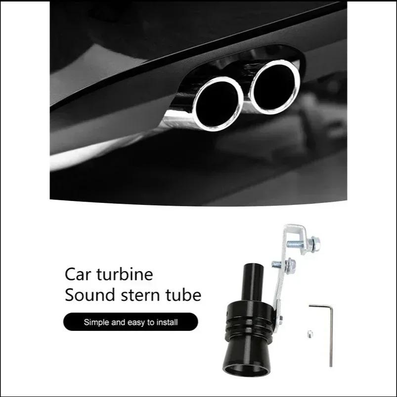Adjustable Turbo Sound Simulator for Vehicle Exhaust XL Black Muffler Whistle with Deep Roar