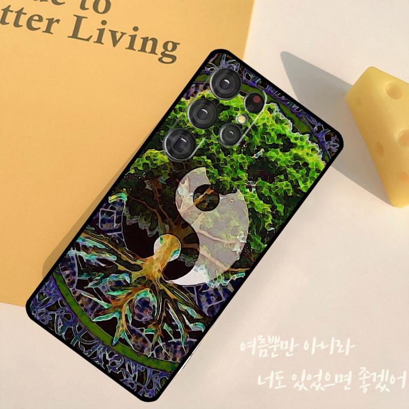 Tree of Life Yin Yang Cover For Samsung Galaxy S23 S21 S22 Ultra S20 FE S8 S9 S10 Plus Note 10 Note 20 Ultra Case