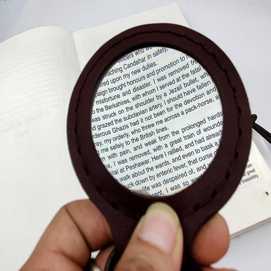 Стеклянный кулон Морской винтажный кожаный ремешок Ожерелье с увеличительным стеклом