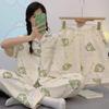 Spring And Summer Pajamas Women'S Short-Sleeved Three-Piece Cartoon Cute Little Dinosaur Lazy Style Loungewear