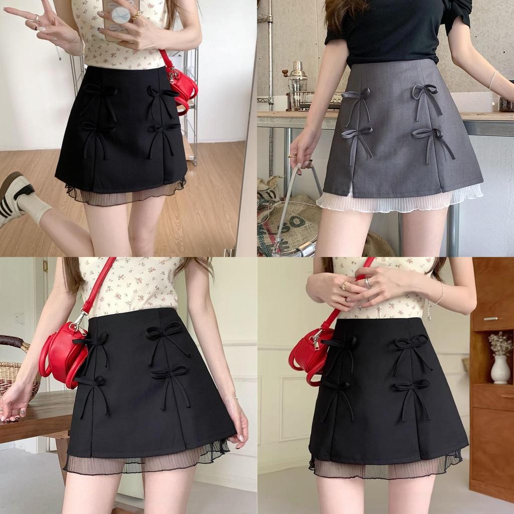 Private Fashion Short Skirt With Lace Patchwork High Waist For Plus Size Women