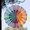 Colorful 3D Dazzle Pattern Wind Chime - Mirror Reflective Metal Outdoor Decor, Bird Deterrent, Featherless Design, No Power Needed
