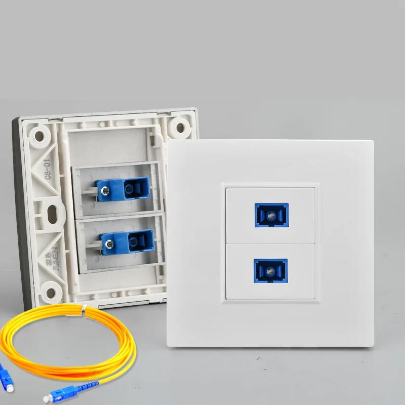 Depoguye Настенная панель с одним портом оптоволоконной информационной розетки, настенная панель оптоволоконных разъемов SC с оптоволоконным кабелем