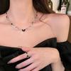 BLINGBAY женское ожерелье с подвеской, двухслойное черное ожерелье с бабочкой, легкая роскошная цепочка на ключицы для горячих девушек, цепочка для свитера, аксессуары, ювелирные изделия, подарок